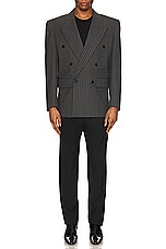 Saint Laurent Veste Sue Base in Anthracite Chine Cra, view 5, click to view large image.