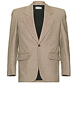 Saint Laurent Veste Sue in Taupe Beige, view 1, click to view large image.