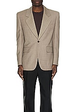 Saint Laurent Veste Sue in Taupe Beige, view 3, click to view large image.