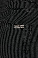 Saint Laurent Relaxed Mid Waist Corduroy Pant in Dye Black, view 4, click to view large image.
