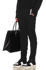 Saint Laurent Old School Sweatpants in Black, view 4, click to view large image.