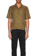 Saint Laurent Hawaii Short Sleeve Shirt in Black & Camel, view 3, click to view large image.