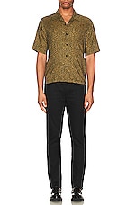 Saint Laurent Hawaii Short Sleeve Shirt in Black & Camel, view 4, click to view large image.