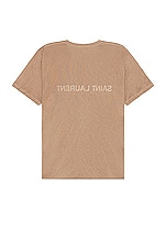 Saint Laurent T-shirt in Taupe & Naturel, view 2, click to view large image.