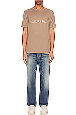 Saint Laurent T-shirt in Taupe & Naturel, view 4, click to view large image.
