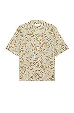 Saint Laurent Hawaii Short Sleeve Shirt in Sand & Kaki, view 1, click to view large image.