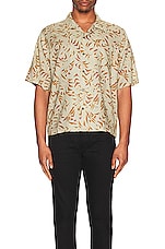 Saint Laurent Hawaii Short Sleeve Shirt in Sand & Kaki, view 3, click to view large image.
