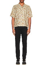 Saint Laurent Hawaii Short Sleeve Shirt in Sand & Kaki, view 4, click to view large image.