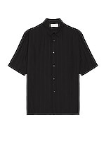 Saint Laurent Short Sleeve Shirt in Noir, view 1, click to view large image.