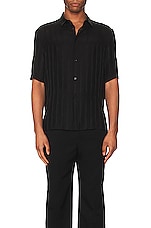 Saint Laurent Short Sleeve Shirt in Noir, view 4, click to view large image.