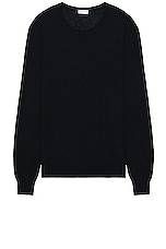 Saint Laurent Pull Col Rond in Bleu Nuit, view 1, click to view large image.