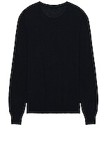 Saint Laurent Pull Col Rond in Bleu Nuit, view 2, click to view large image.