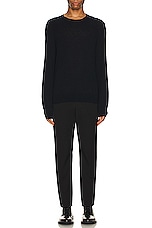 Saint Laurent Pull Col Rond in Bleu Nuit, view 4, click to view large image.