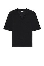 Saint Laurent Polo Manches Courtes in Noir, view 1, click to view large image.