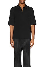 Saint Laurent Polo Manches Courtes in Noir, view 4, click to view large image.