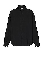 Saint Laurent Chemise Col Chemine in Noir, view 1, click to view large image.