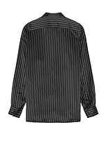 Saint Laurent Chemise Col Yves in Noir Craie, view 2, click to view large image.