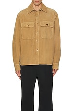 Saint Laurent Fall Overshirt in Dry Wood, view 4, click to view large image.