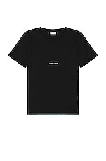 Saint Laurent Logo Tee in Black, view 1, click to view large image.