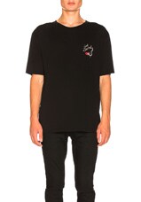 Saint Laurent Smoking Lips Emblem Tee in Black | FWRD