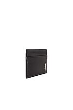 Saint Laurent YSL Credit Card Holder in Black, view 3, click to view large image.