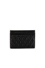 Saint Laurent All Over Monogramme Cardholder in Black, view 1, click to view large image.