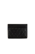 Saint Laurent All Over Monogramme Cardholder in Black, view 2, click to view large image.