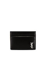 Saint Laurent Credit Card Holder in Black, view 1, click to view large image.