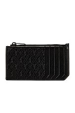 Saint Laurent All Over Monogramme Wallet in Black, view 1, click to view large image.