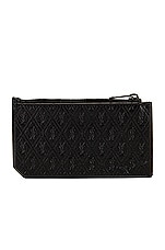 Saint Laurent All Over Monogramme Wallet in Black, view 2, click to view large image.