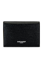 Saint Laurent Card Holder in Nero, view 1, click to view large image.