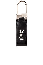 Saint Laurent YSL Tiny Key Chain in Nero, view 1, click to view large image.
