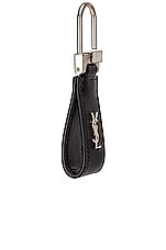Saint Laurent YSL Tiny Key Chain in Nero, view 3, click to view large image.