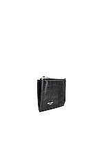 Saint Laurent Zipped Fragments Credit Card Case in Noir, view 3, click to view large image.