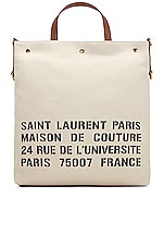 Saint Laurent North/South Foldable Tote in White, view 1, click to view large image.