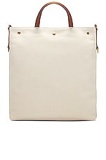 Saint Laurent North/South Foldable Tote in White, view 2, click to view large image.