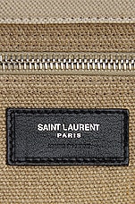 Saint Laurent Rive Gauche Tote in Off White & Black, view 5, click to view large image.