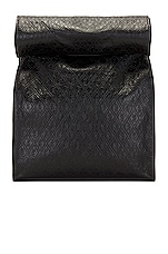 Saint Laurent Monogram Embossed Pouch in Black, view 1, click to view large image.