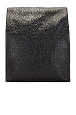 Saint Laurent Monogram Embossed Pouch in Black, view 2, click to view large image.