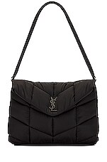 Saint Laurent Puffer Bag in Black, view 1, click to view large image.