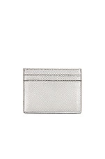Saint Laurent Snakeskin Credit Card Case in Silver, view 2, click to view large image.