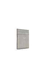Saint Laurent Snakeskin Credit Card Case in Silver, view 3, click to view large image.