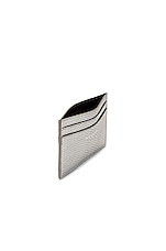 Saint Laurent Snakeskin Credit Card Case in Silver, view 4, click to view large image.