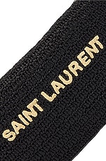 Saint Laurent Le Rafia Raffia Bag in Black & Beige, view 6, click to view large image.