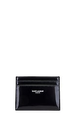 Saint Laurent Ysl Credit Card Case in Nero, view 1, click to view large image.