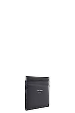 Saint Laurent Ysl Credit Card Case in Nero, view 3, click to view large image.