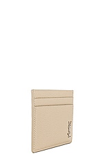 Saint Laurent Ysl Credit Card Holder in Greyish Brown, view 3, click to view large image.