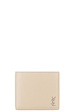 Saint Laurent Ysl Wallet in Greyish Brown, view 1, click to view large image.