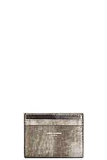 Saint Laurent Ysl Credit Card Case in Anthracite, view 1, click to view large image.