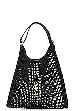 Saint Laurent Raffia Bag in Nero, view 1, click to view large image.